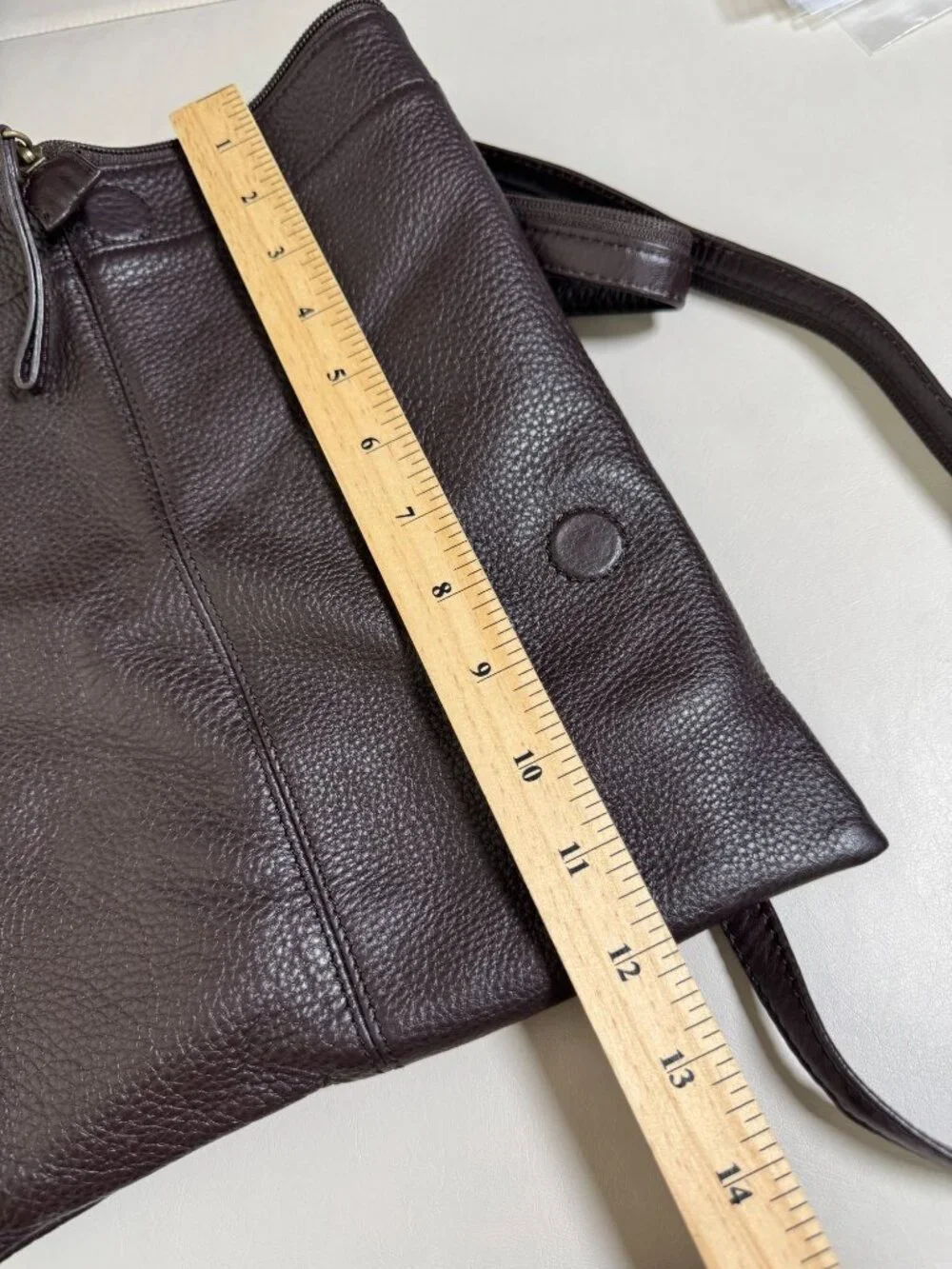 Hobo International Chocolate Brown Leather Sling Backpack Zip strap 12x11